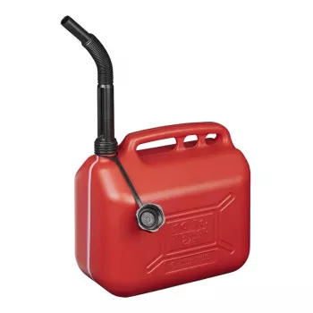 IWH 087695 10 L sarkans HDPE degvielas tvertne ar elastīgu uzgali un bērnu drošības slēgu