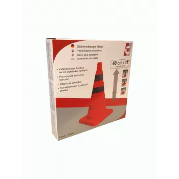 IWH 019209 Satiksmes konuss 30 cm elastīgs PVC ar atstarojošām svītrām, oranžs, universāls transportlīdzekļu lietojumam