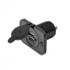 IWH USB dubultā iegremdētā kontaktligzda 12/24V 2.1A 2x USB-A melna 019006