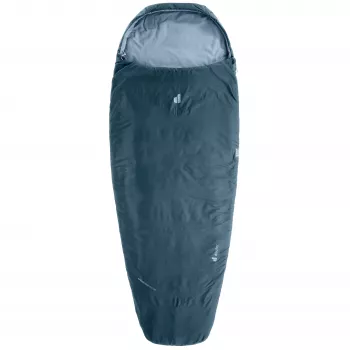 Deuter Dreamlite EL 15C/59F sintētisks guļammaiss, rāvējslēdzējs kreisajā pusē, 50D pārstrādāta poliestera ripstop, 800 g, nautic-breeze