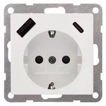 Siemens USB uzlādes kontaktligzda 5UB19701TW01 – 2x USB-A, titāna balta