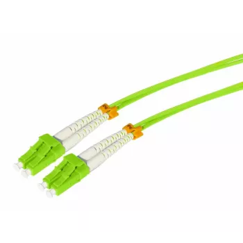 Tecline HD OM5 optiskās šķiedras savienojuma kabelis, LC Duplex uz LC Duplex, 50/125 µm daudzmodu, laima zaļš, 20 m 796LL20