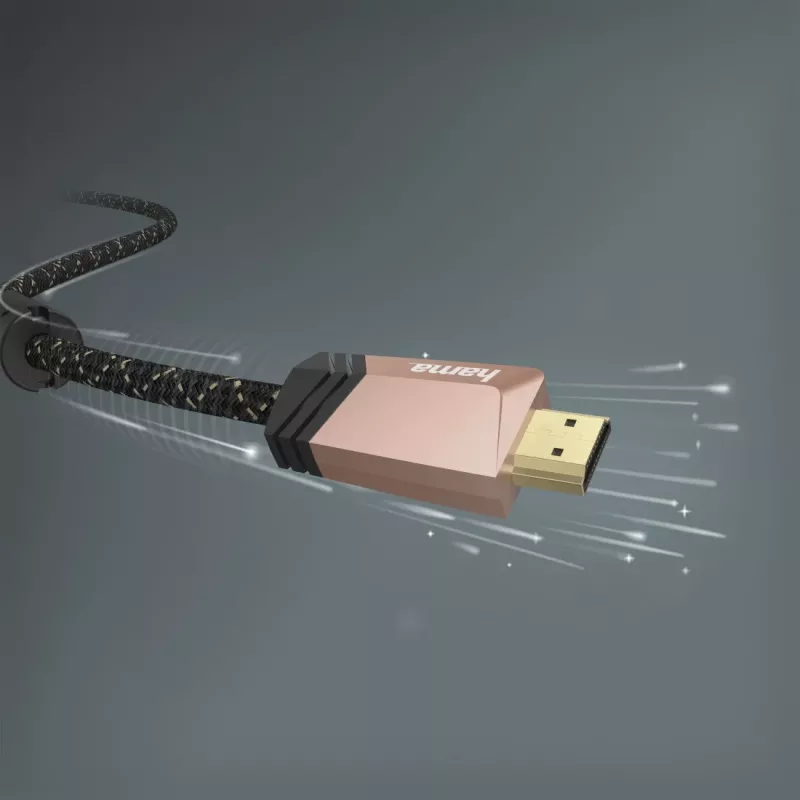 Hama 00205024 HDMI kabelis 0,75 m HDMI Type A (Standard) melns, rozā