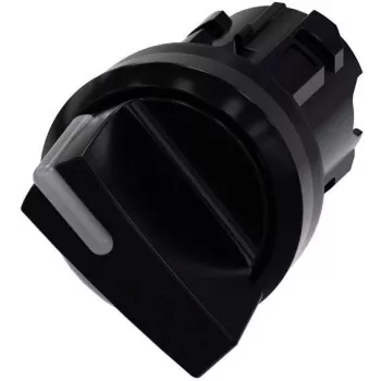 Siemens SIRIUS ACT 3SU10022BC100AA0 pārslēga galva, 22 mm, 2 pozīcijas, fiksējošs, melns plastmasas priekšējais gredzens, apgaismojams