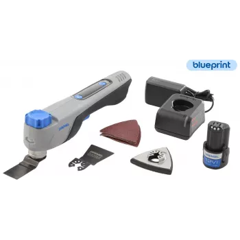 Dremel MM12V-S1 F013CM12JA bezvadu daudzfunkciju instruments ar 12V bezsuku motoru, 1x 2.0Ah akumulators, lādētājs, mīkstais maiss