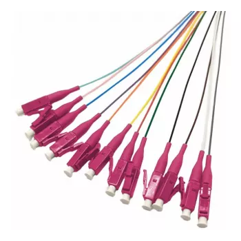 Tecline optiskās šķiedras pigtaili, OM4, krāsaini, LC/UPC, 2,0 m, 12 gabali 20500017