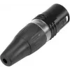 HICON HI-X5CM-B 5 kontaktu vīriešu XLR savienotājs, lodēšanas terminācija, presēta cinka korpuss, melns 30200514
