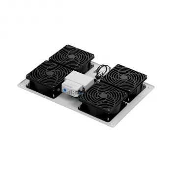 EFB Elektronik PEL-LFD04ET.GR 4 ventilatoru jumta bloks 19 inch skapjiem, 1080 m³/h, pelēks