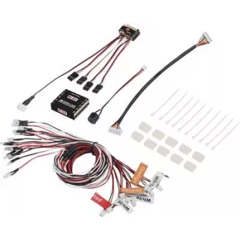 Reely LED apgaismojuma bloks balts, oranžs, sarkans (RE-5631027) – 10 LED RC modeļa apgaismojuma sistēma, 5mm LED, 4.8-6V