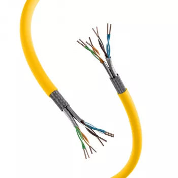 INFRALAN Cat.7A 1250 AWG22 S/FTP 4P CPR Dca 25Gbit/s ready Rapeseed Yellow RAL1021, 100m 999833.100-CPR