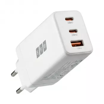 EFB Elektronik 65W GaN sienas lādētājs 2x USB-C + USB-A PD3.0 QC3.0 balts G651A2CE