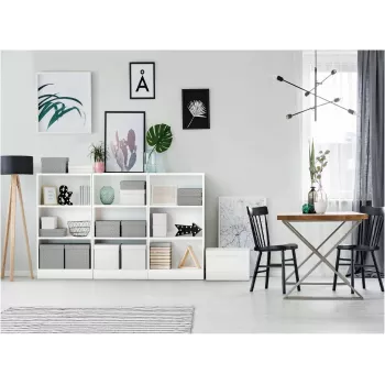 LEITZ Home Cube uzglabāšanas kastu komplekts, 3 gab., balts, 100% pārstrādāts gofrēts kartons, noņemams vāks 628288