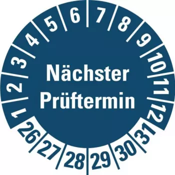 HEIN Industrieschilder Inspectie Sticker NP26-31 Zils Apaļš 20mm 500/Rullis (185778)