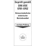 HEIN 178140 Pārbaudes etiķete DIN VDE 0701-0702, pašlīmējoša, dzeltena, 50 x 25 mm, 100 etiķetes
