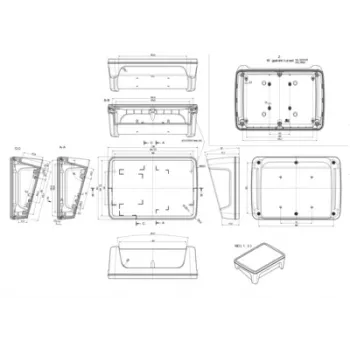 Bopla BoPad BOP 7.0 P-9005-SET Displeja korpuss 215 x 150 x 75,70 mm ABS melns (RAL 9005) 35107075.HMT1