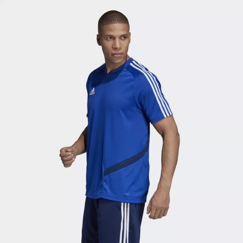 Adidas Tiro 19 treniņu krekls ar īsām piedurknēm, poliesters, melns/balts, vīriešu S