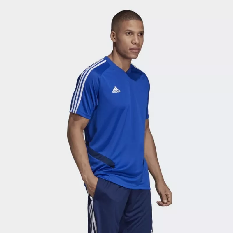 Adidas Tiro 19 treniņu krekls ar īsām piedurknēm, poliesters, melns/balts, vīriešu S