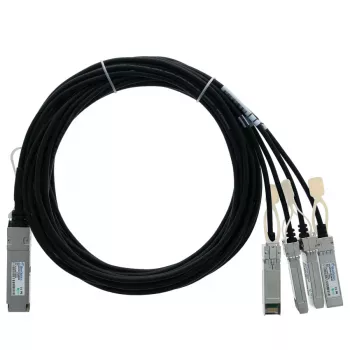BlueLAN 40G QSFP+ uz 4x10G SFP+ pasīvais tiešās pievienošanas sadalošais kabelis, 2m, 30 AWG, Dell saderīgs CBL-QSFP-4x10GSFP-PASS-2M-BL