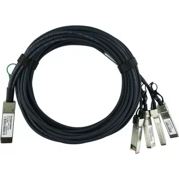 BlueLAN LSWM1QSTK3-BL 40GBASE-CR4 QSFP uz 4x10GBASE-CR SFP+ pasīvais tiešās pievienošanas sadalošais kabelis, 1m, AWG30