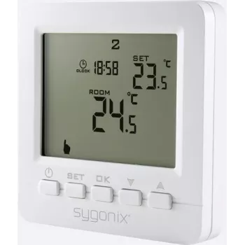 Sygonix Iebūvējams istabas termostats ar nedēļas programmu, 5 līdz 35 °C, balts (SY-4500818)