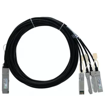BlueLAN saderīgs Allied Telesis AT-QSFP-4SFP10G-2CU pasīvs 40GBASE-CR4 QSFP uz 4x10GBASE-CR SFP+ tiešās pievienošanas sadalošais kabelis, 2m, AWG30 AT-QSFP-4SFP10G-2CU-BL