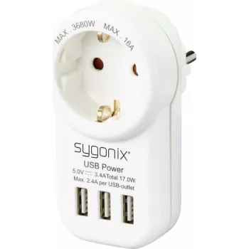 Sygonix SY-4755856 Starppistika ar 2 USB portiem, balta