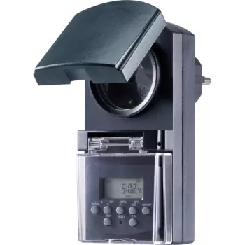 Sygonix SY-5044422 digitālā taimera kontaktligzda, nedēļas programma, 1800 W, IP44, atskaites un nejaušības funkcija, balta