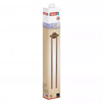 tesa MOON BRONZE grozāmais dvieļu turētājs ar 2 stieņiem, pašlīmējošs, metāls, bronzas izskats, 6 kg slodze 40602-00000-00