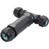 Sygonix SY-5516050 laikapstākļiem izturīgs kabeļu savienotājs ar skrūvju spailēm, IP68, 3 polu, melns