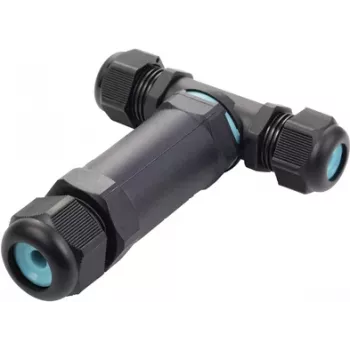 Sygonix SY-5516050 laikapstākļiem izturīgs kabeļu savienotājs ar skrūvju spailēm, IP68, 3 polu, melns