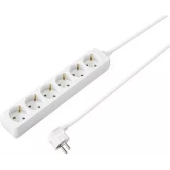 SYGONIX SY-4890994 Pagarinātājs ar 3 Schuko kontaktligzdām, balts, 1,5 m kabelis, bez slēdža