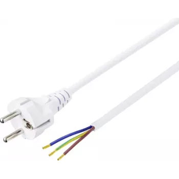 Sygonix SY-5043502 Barošanas kabelis CEE 7/7 uz IEC C13 balts 1,5 m