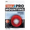 tesa Mounting PRO Transparent 66965-00001-00 abpusēja akrila putu montāžas lente, 5 m x 19 mm, iztur līdz 10 kg/m, UV un mitruma izturīga, iekštelpām un ārtelpām