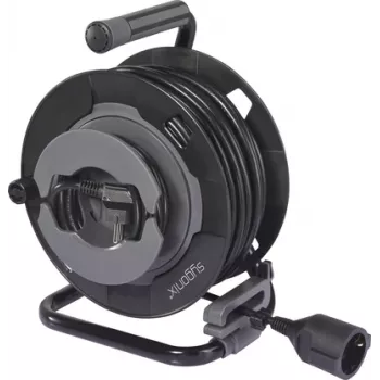 Sygonix SY-6618486 kabeļa tītis ar 4 Schuko kontaktligzdām, 25 m kabelis, melns
