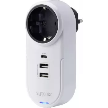 Sygonix SY-4512996 Starpposma kontaktdakša ar USB, balta