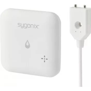 Sygonix SY-6735646 Wi-Fi ūdens noplūdes detektors ar lietotnes vadību, iekšējais un ārējais sensors, 85 dB signalizācija, ar bateriju barošanu