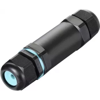 Sygonix SY-5498972 Ūdensdrošs kabeļu savienotājs ar skrūvju spailēm, IP68, 3 polu, 32 mm x 118 mm, melns