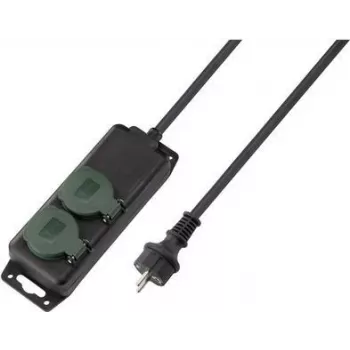 SYGONIX SY-5145338 pagarinātājs ar 6 Schuko kontaktligzdām, 1,5 m kabeli, melns/zaļš