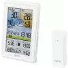 Sygonix SY-5509564 Digitālā laika stacija ar 12-24 stundu prognozi, DCF pulksteni, iekštelpu/āra temperatūru un mitrumu, mēness fāzi, sala brīdinājumu, 3 kanālu sensoru atbalstu