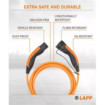LAPP Type 2 EV uzlādes kabelis 11 kW 3m oranžs 75743
