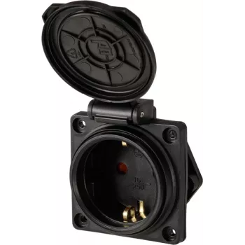 Sygonix SY-6746374 Schuko kontaktligzda IP44 melna