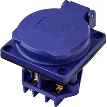Sygonix SY-6746376 Schuko kontaktligzda IP44 zila