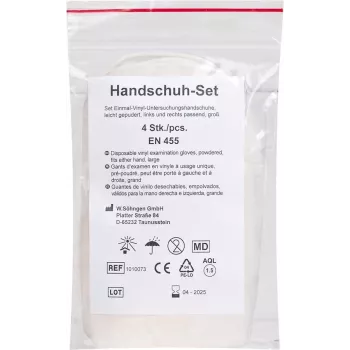 Söhngen Handschuh-Set 1010073 1250 VE4 - izmeklēšanas cimdi, lateksa, bez pulvera, izmērs L, 4 cimdi (2 pāri)