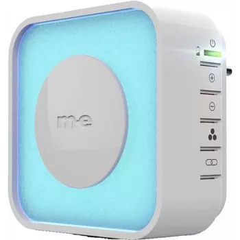 m-e modern-electronics 41308 Bezvadu durvju zvana uztvērējs ar apgaismotu LED gredzenu, balts