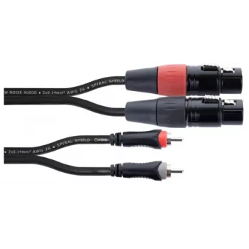 Cordial EU 3 FC XLR uz RCA audio kabelis 3 m melns 14853