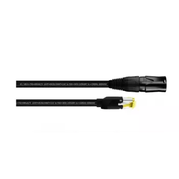Cordial 15545 CAT 5e S/UTP RJ45 tīkla kabelis, 0,5 m, melns, PUR apvalks
