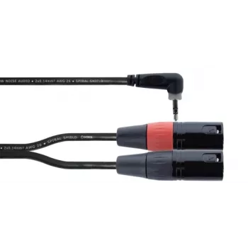 Cordial EY 1.5 WRMM XLR Y-adaptera kabelis 3,5 mm TRS uz 2x XLR vītišķi 1,5 m melns 14874