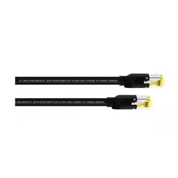 Cordial 15537 CAT 5e S/UTP komutācijas kabelis, RJ45, 3 m, melns PUR apvalks