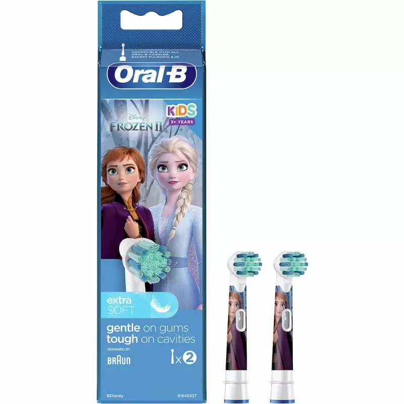 Braun EB 10-2K Frozen elektriskās zobu birstes rezerves uzgaļi bērniem (2 iepakojumā)