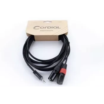 Cordial EY 1.5 WMM XLR Y-adaptera kabelis - 3,5 mm TRS uz 2x XLR vītišķi, 1,5 m 14871